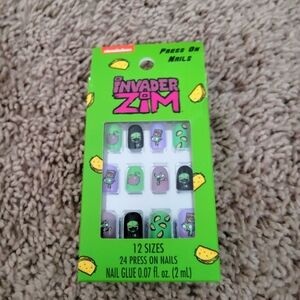 Invader Zim Press On Nails - 24 Nails & Glue Tube Included (BRAND NEW!)